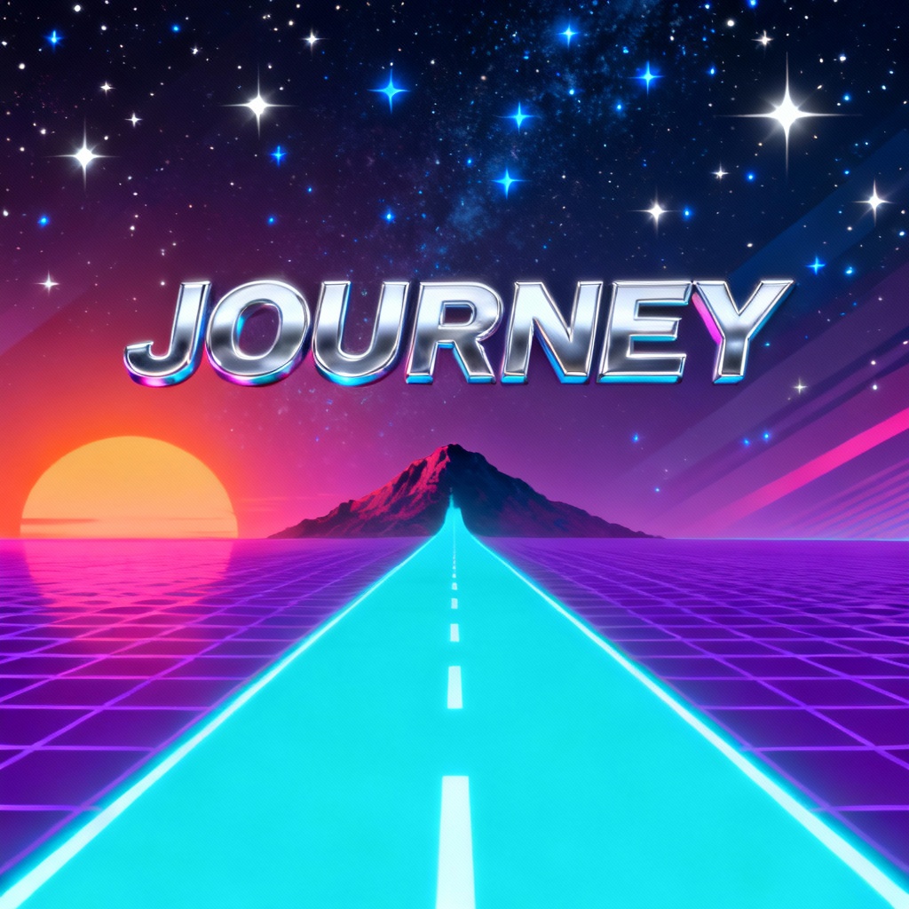 Retro synthwave skill road with sun and grid