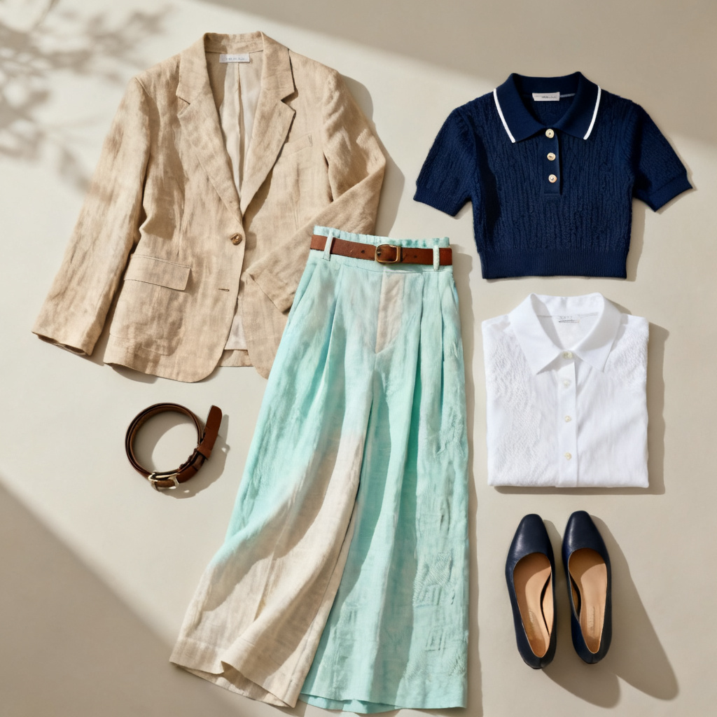 AI capsule wardrobe for summer office looks