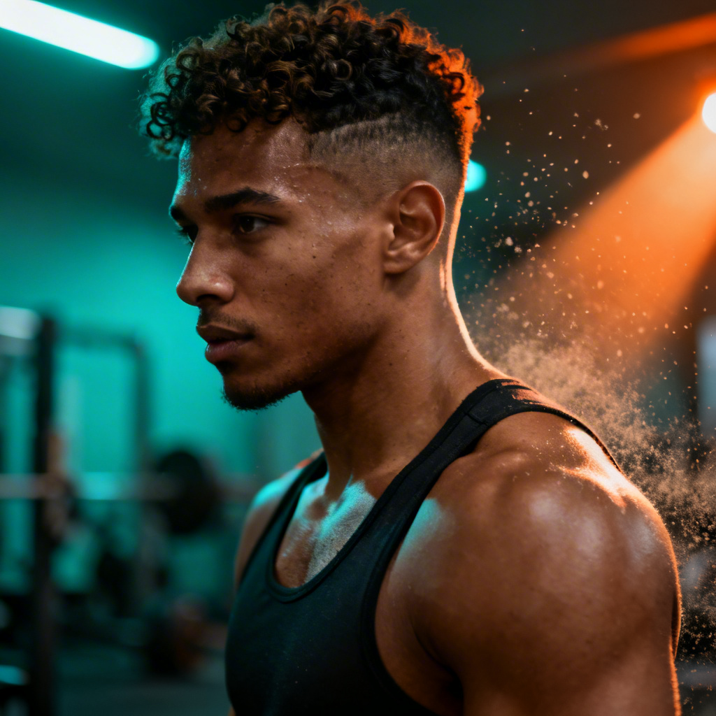AI multiracial male fitness portrait