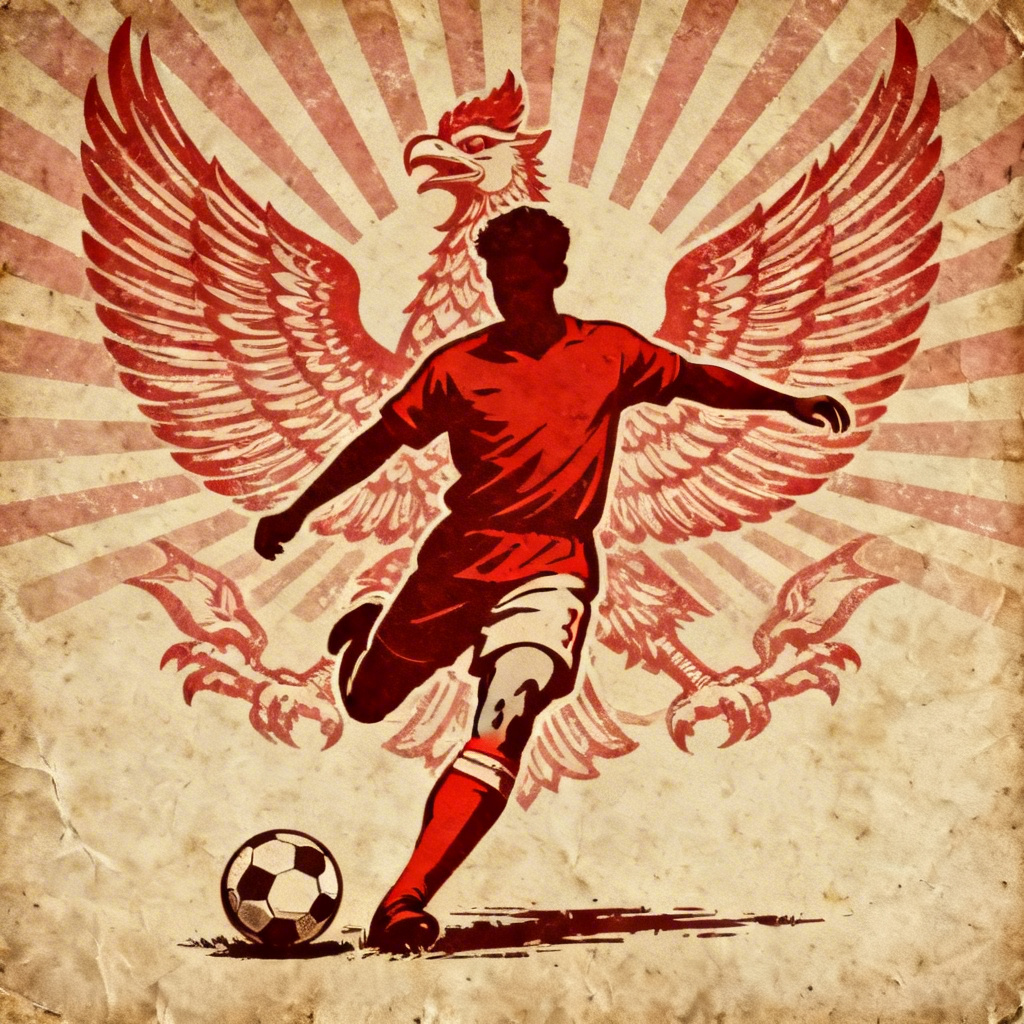 AI vintage Indonesian football poster