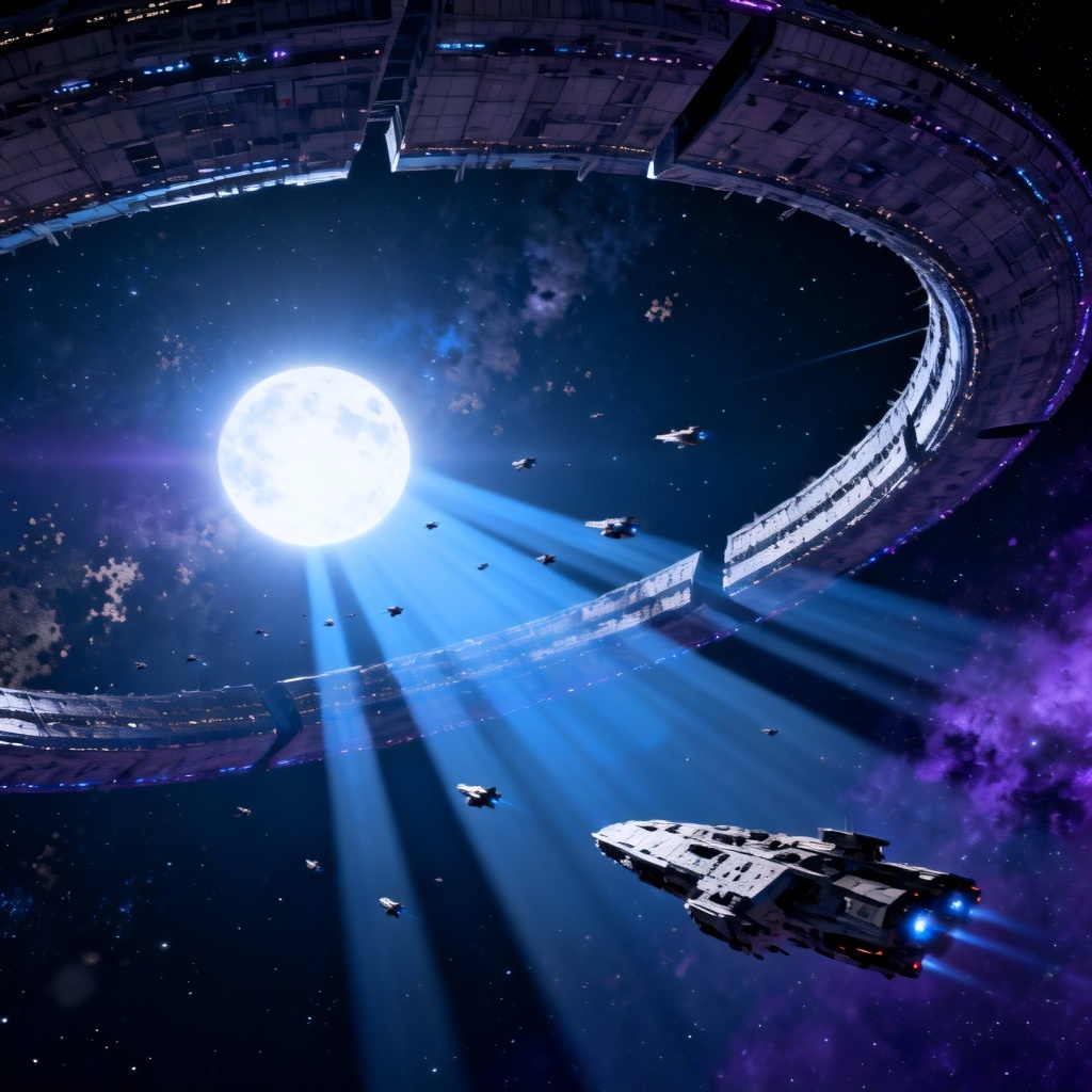 AI sci-fi dyson sphere megastructure landscape