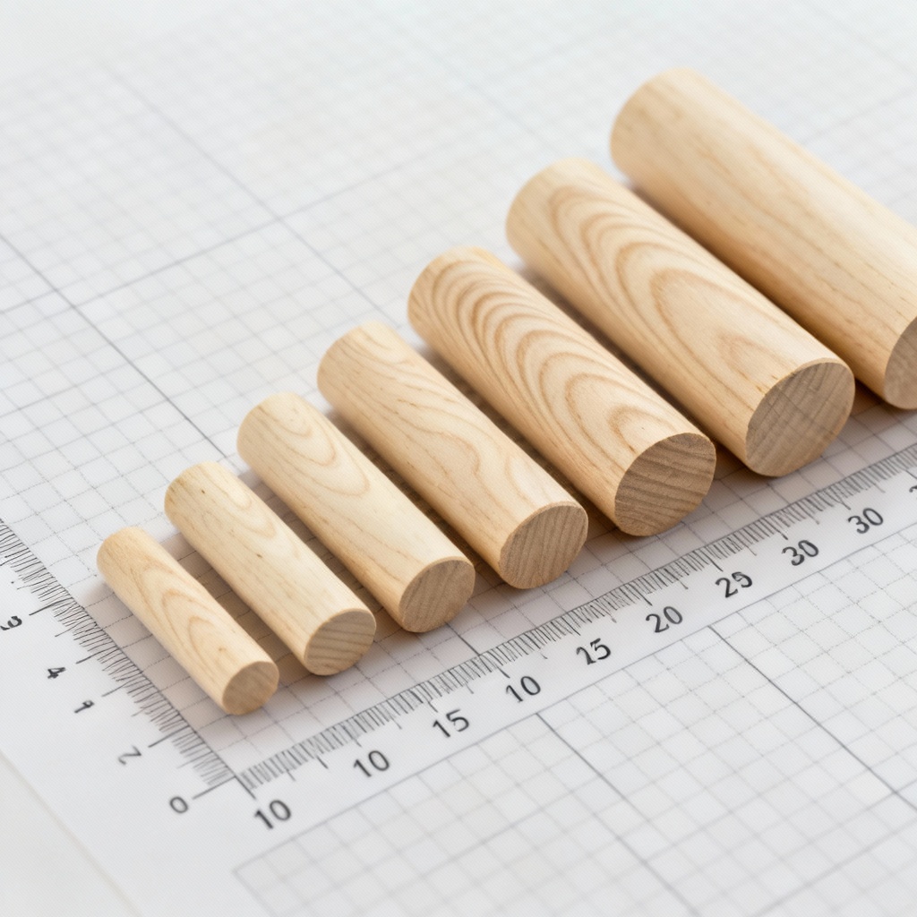 AI lathe-turned maple dowels in multiple diameters