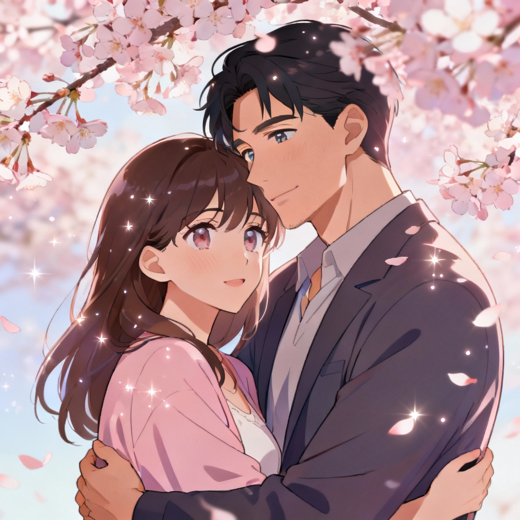 AI anime tender embrace illustration