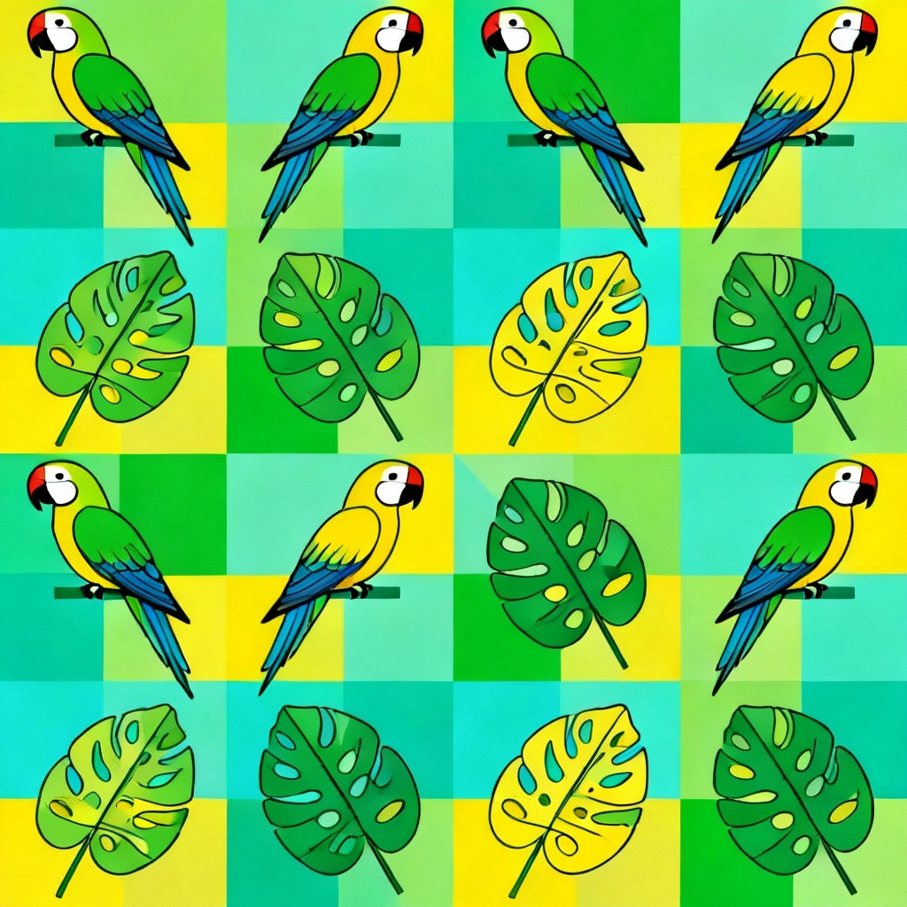 AI seamless tropical parrots pattern