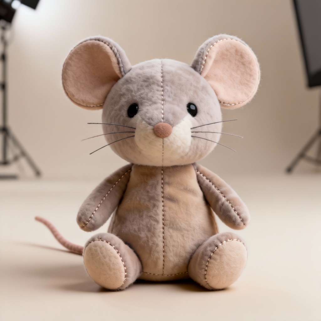 AI 3D plush toy mouse render