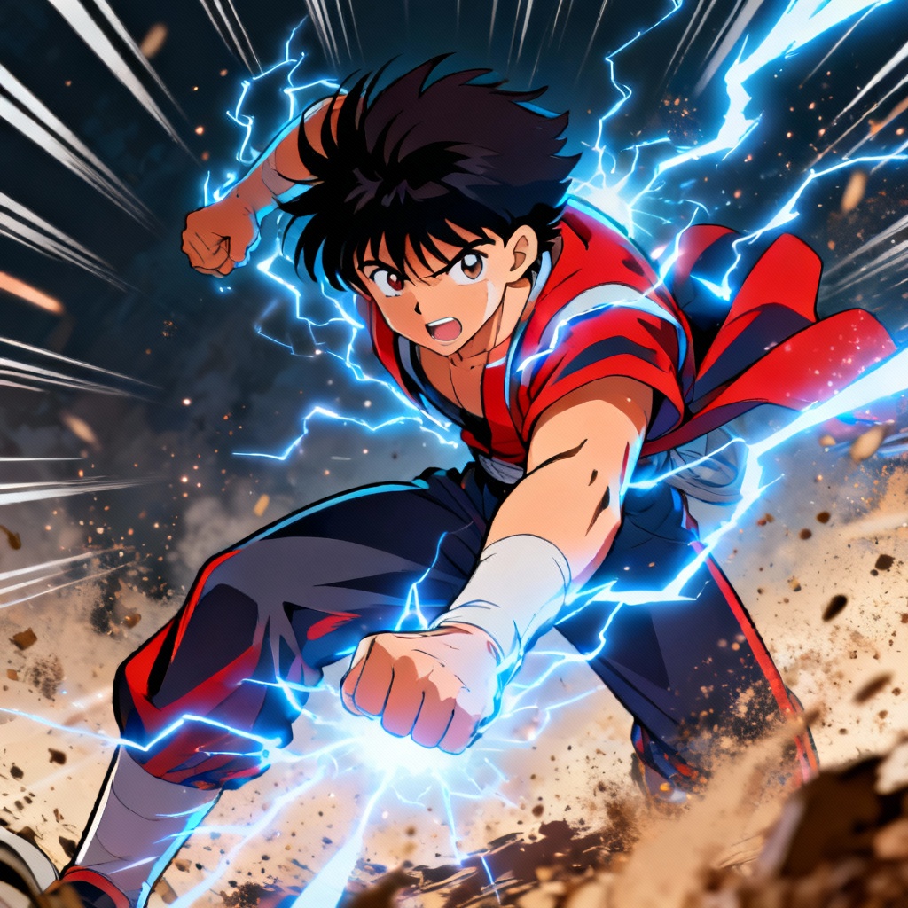 Anime power-up aura effect