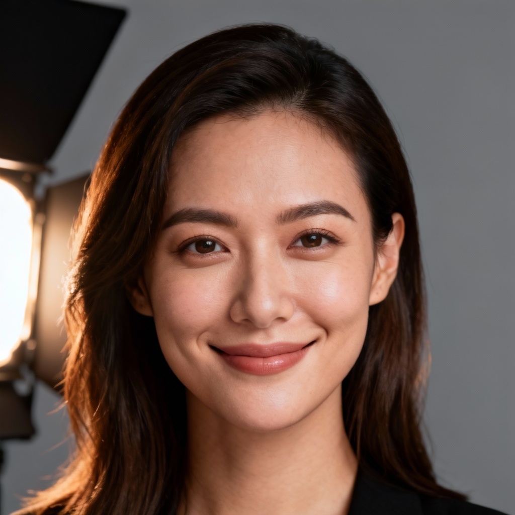 AI realistic studio headshot avatar with soft lighting