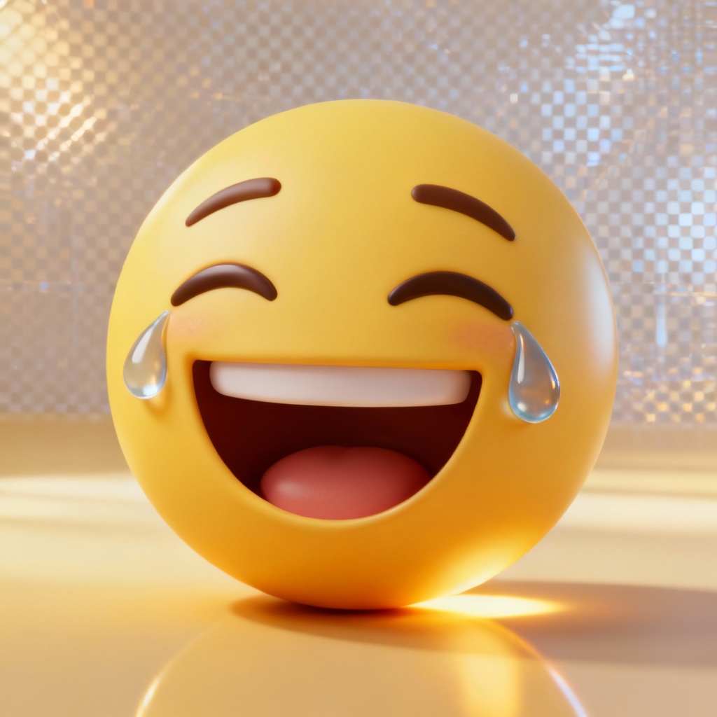 AI 3D Glossy Laughing Face Emoji