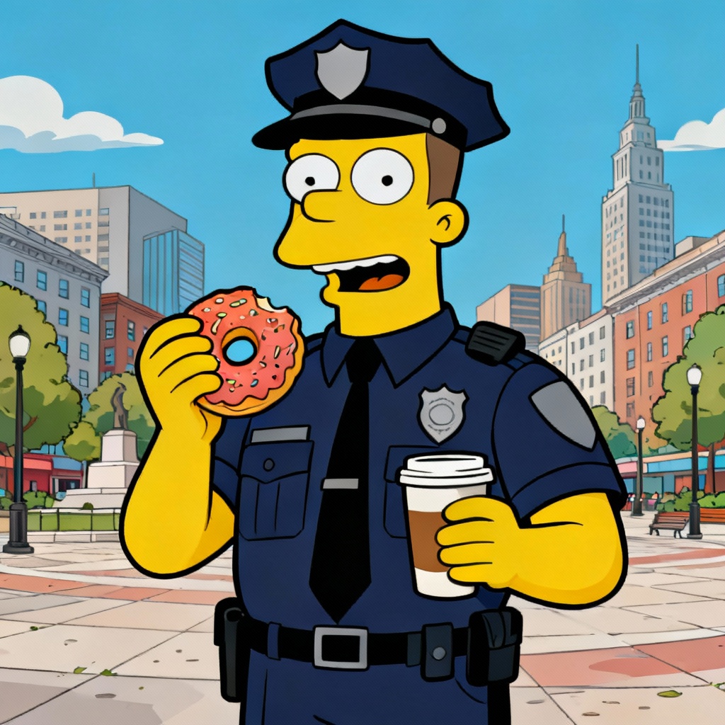 AI Simpsons Police Officer Character