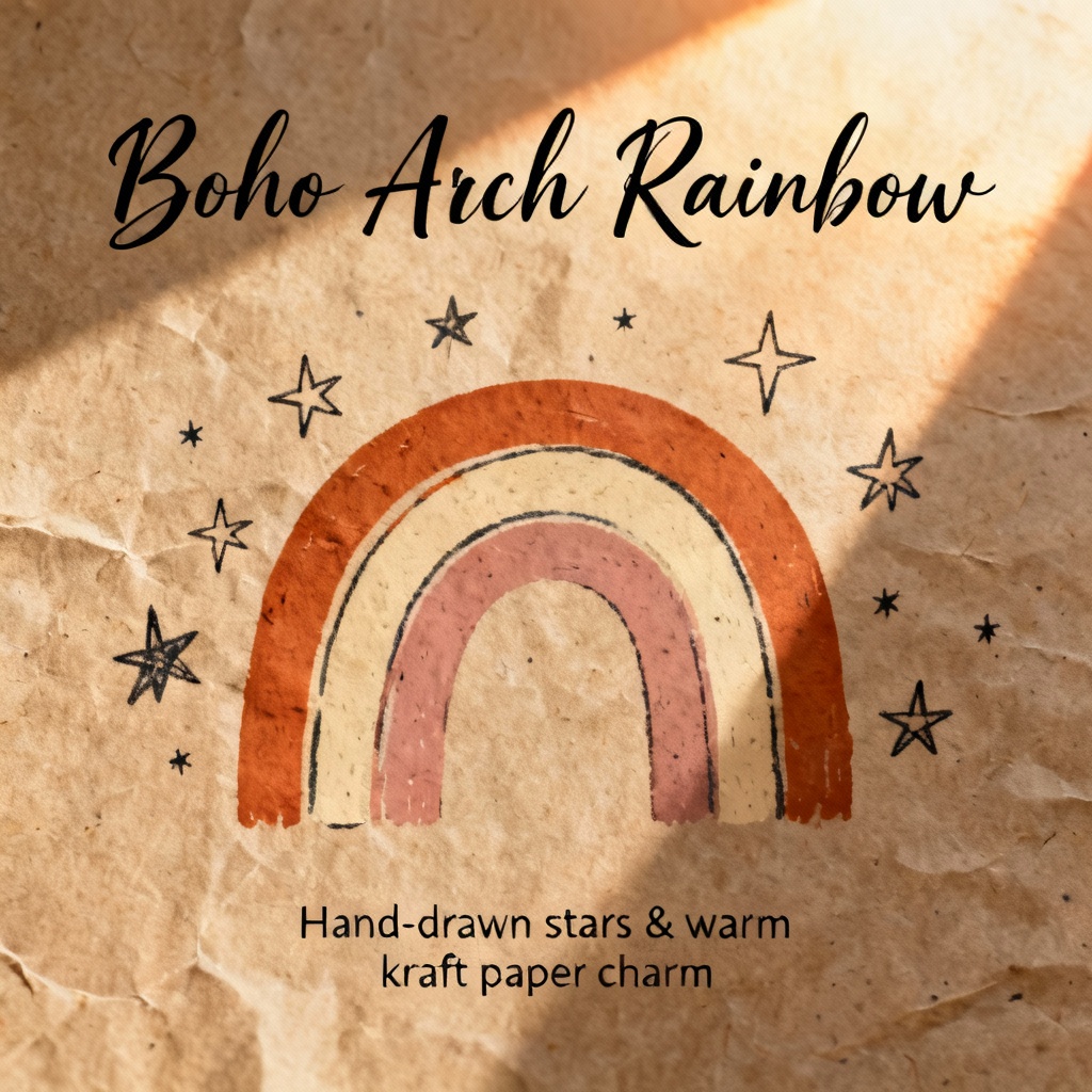 AI Boho Rainbow Baby Sprinkle Invitation