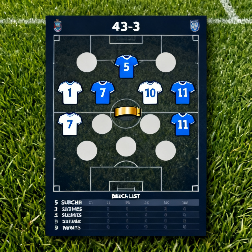 AI soccer lineup card formation graphic