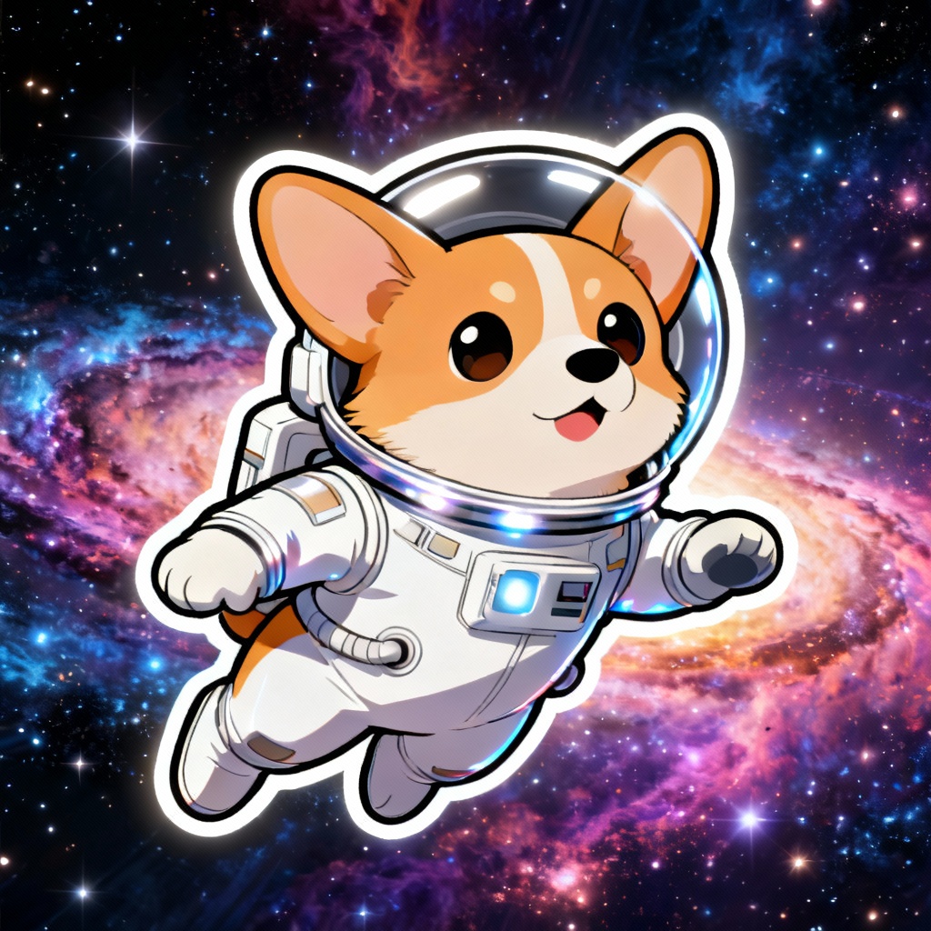 AI corgi astronaut cartoon image