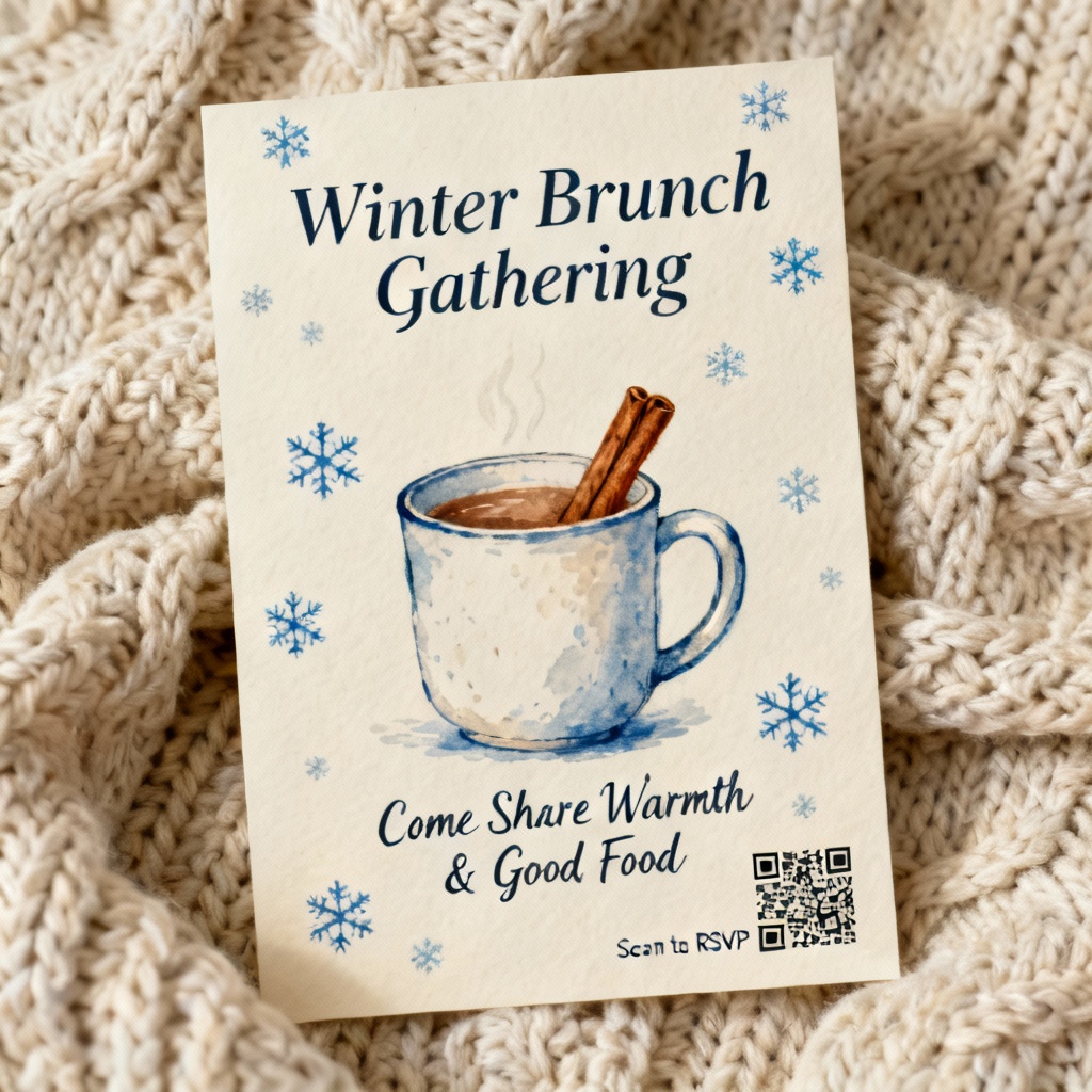 AI Cozy Winter Brunch Invitation