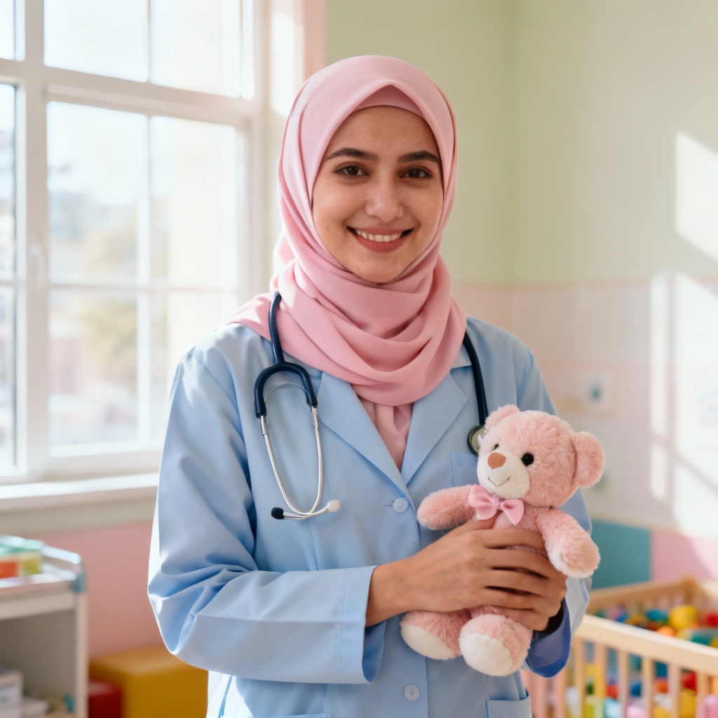 AI pediatrician doctor hijab image