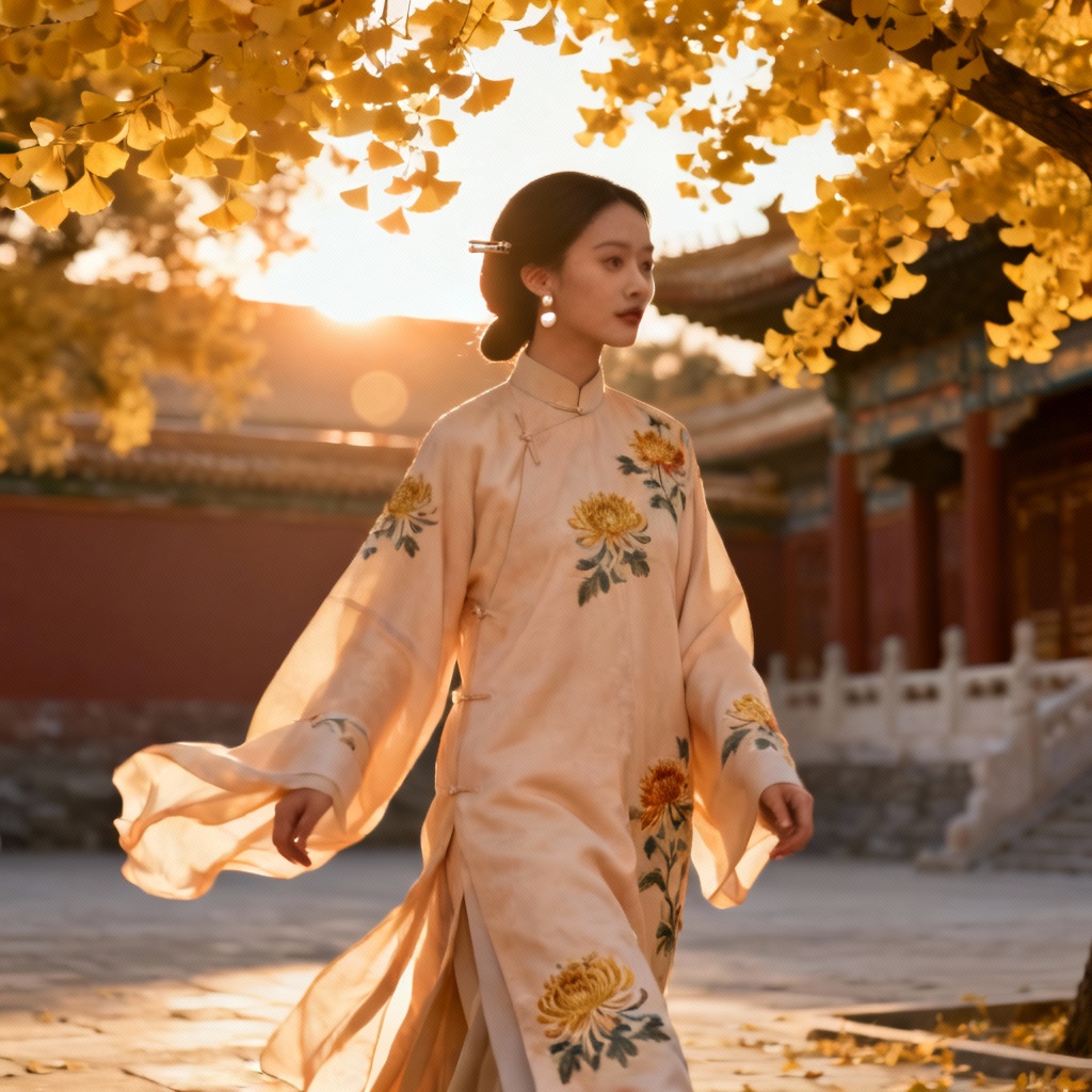 AI Zhen Huan autumn palace garden scene
