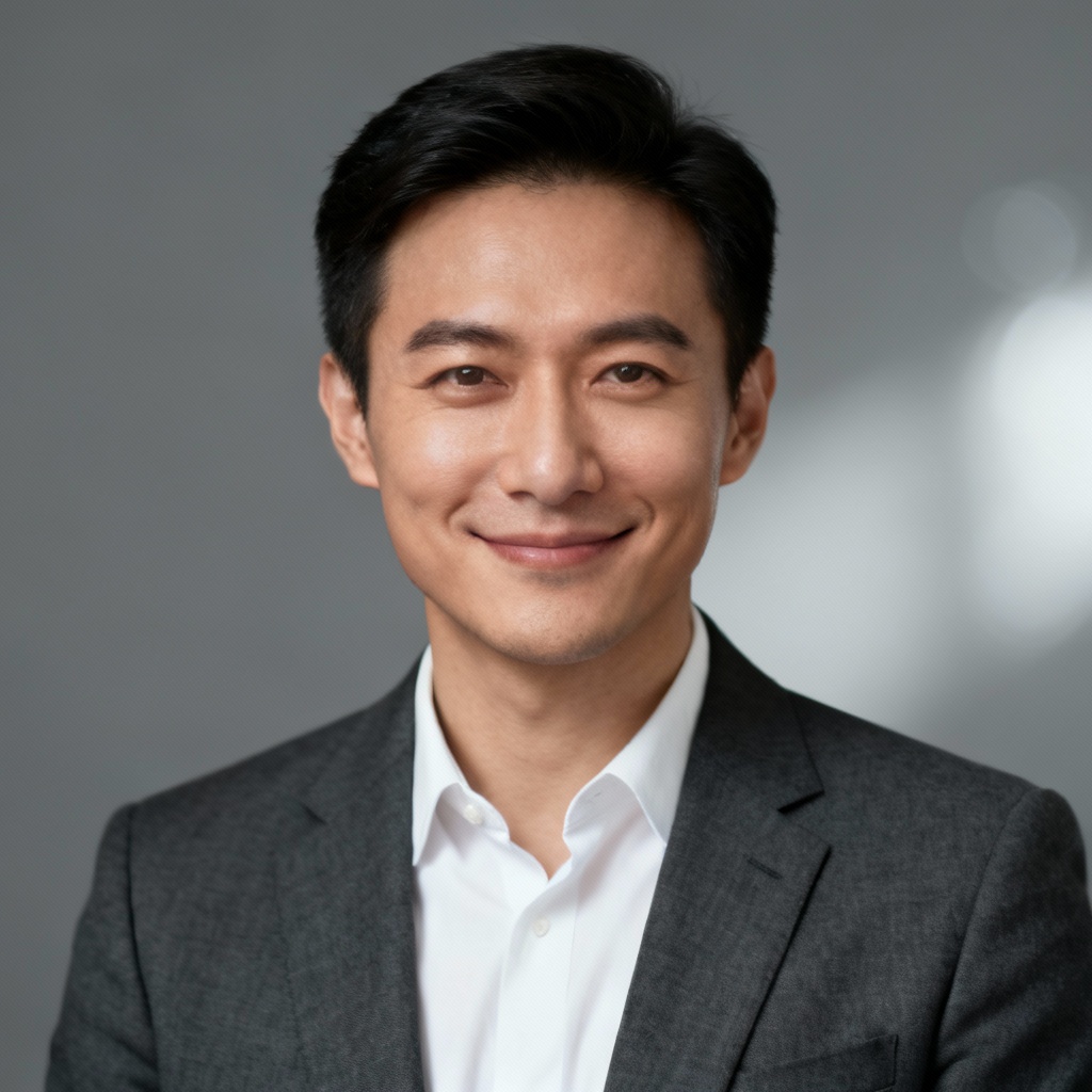 AI LinkedIn headshot on neutral studio background