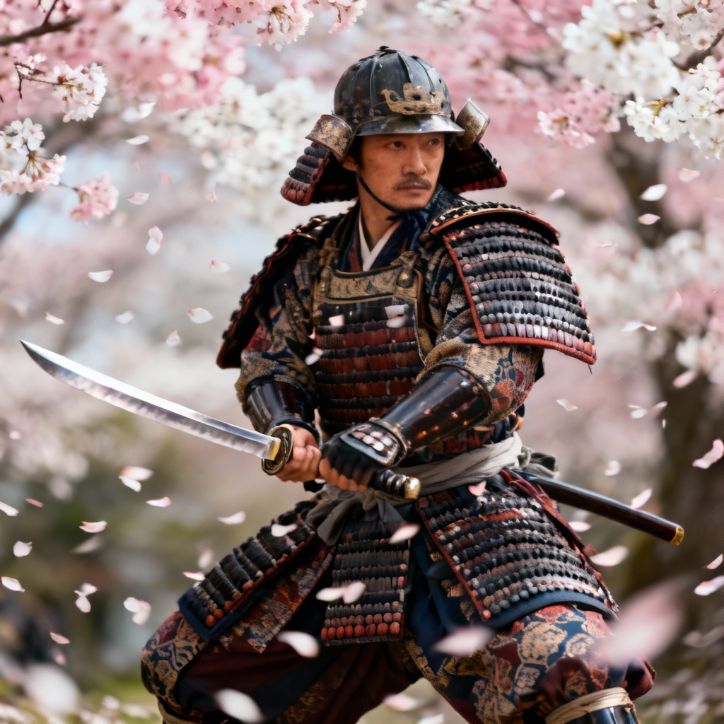 AI samurai warrior portrait