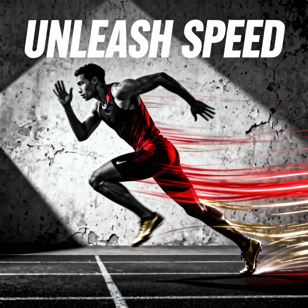AI sports passion poster with athlete in motion