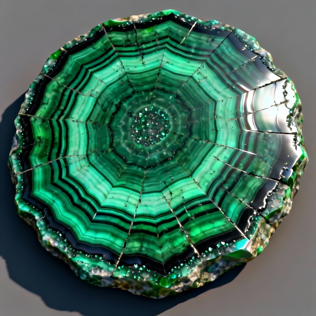 AI Malachite seamless PBR texture tile