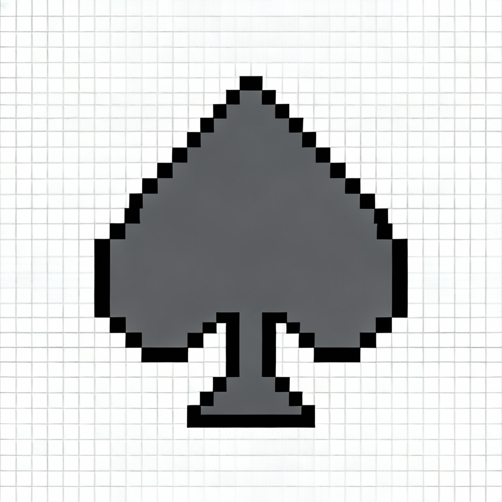 AI pixel art spade icon