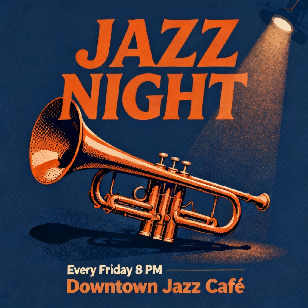 AI retro jazz poster design