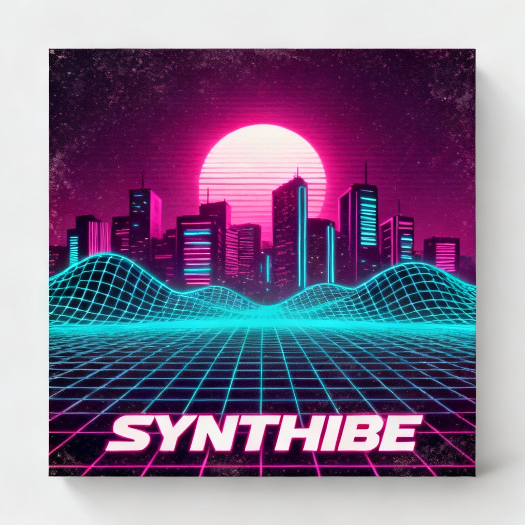 AI album art generator neon synthwave cover