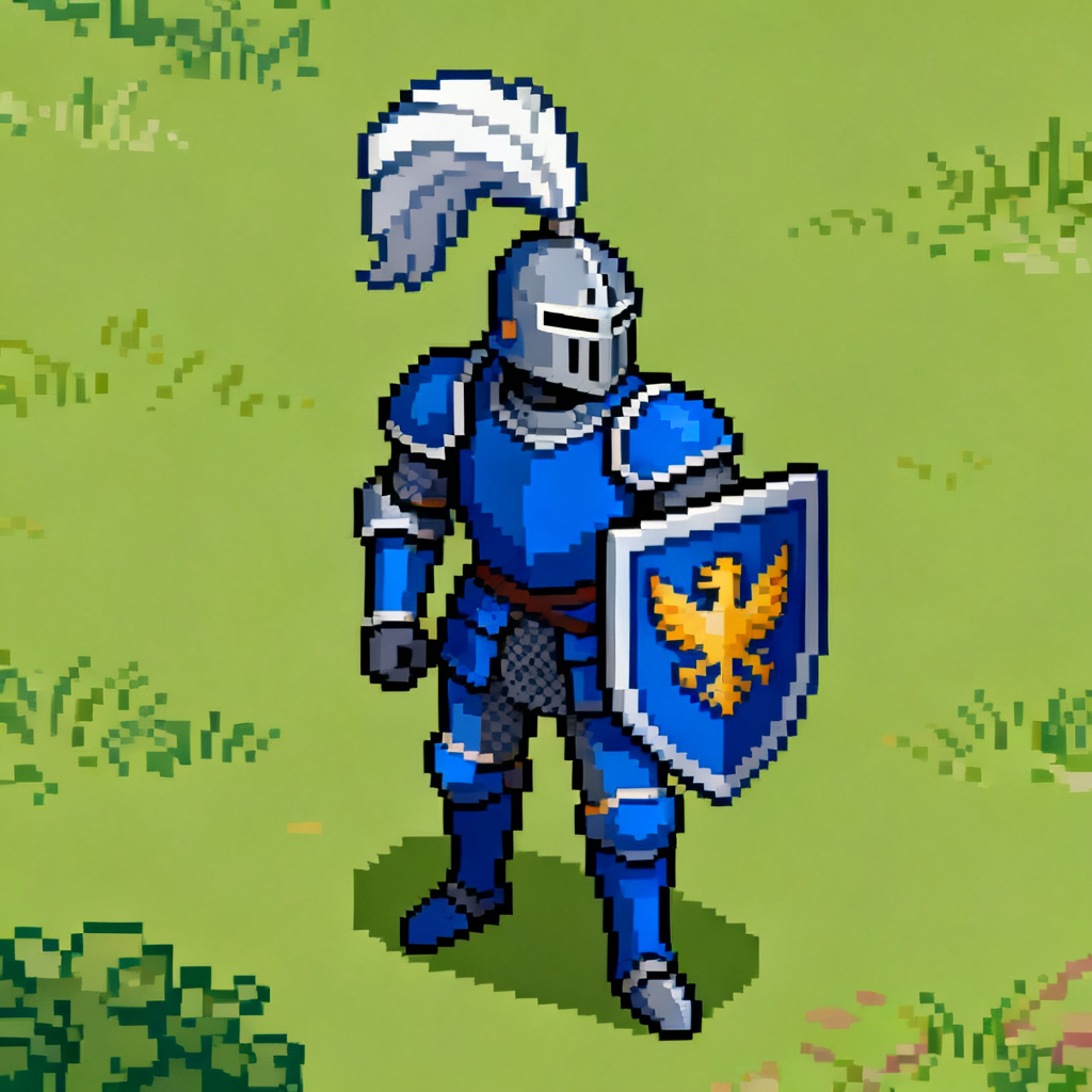 AI pixel art knight sprite for retro RPG