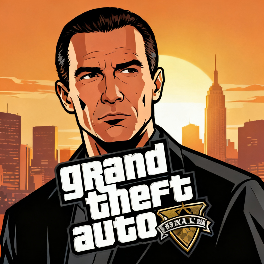 AI GTA filter portrait example with bold outlines and comic shading