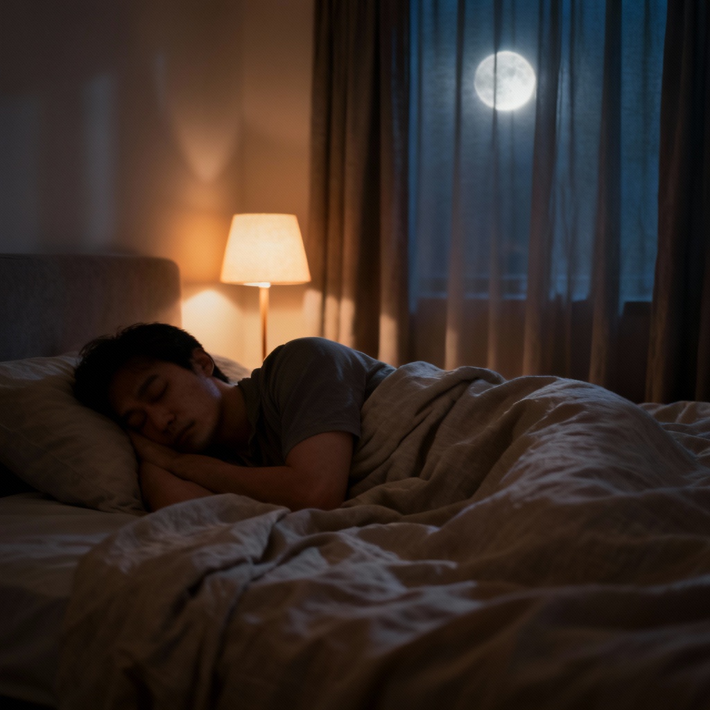 AI Cozy Night Bedroom Sleep Scene