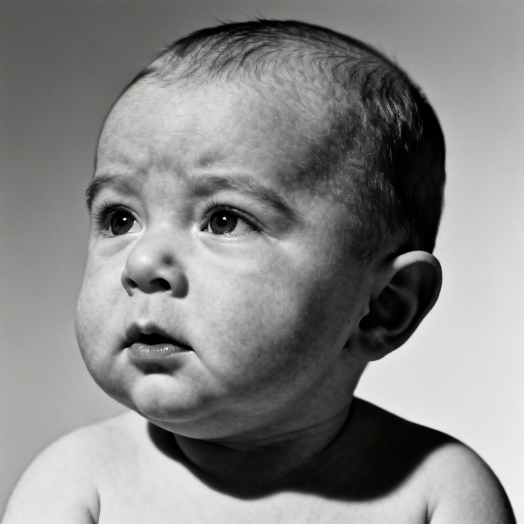 Black and white classic baby grandpa portrait