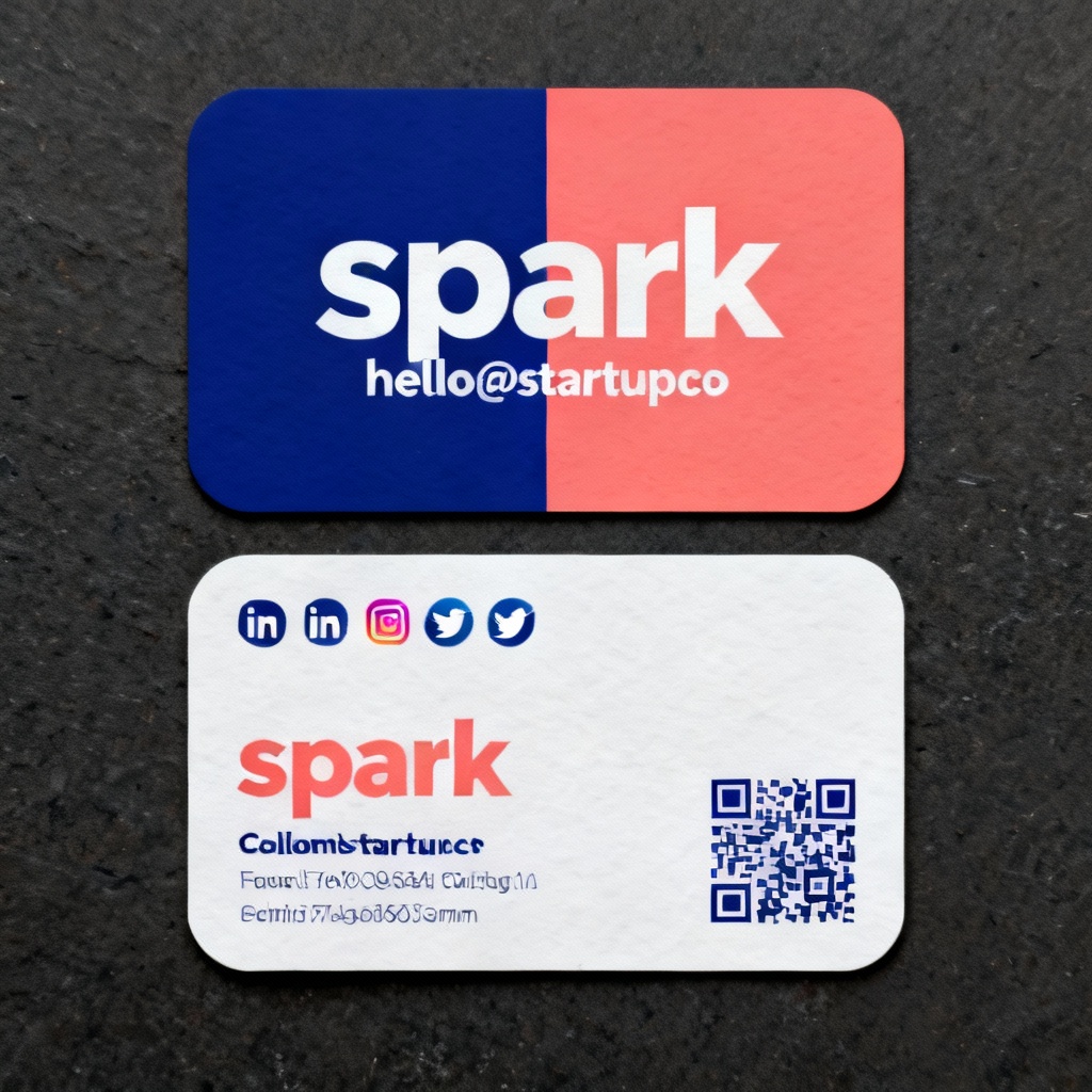 AI bold color block business card