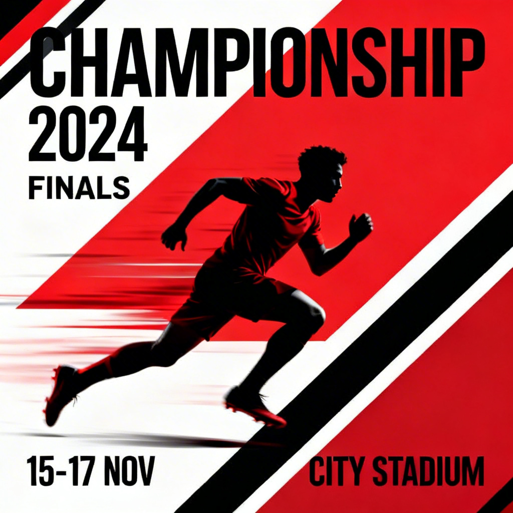 AI sports event poster with dynamic athlete