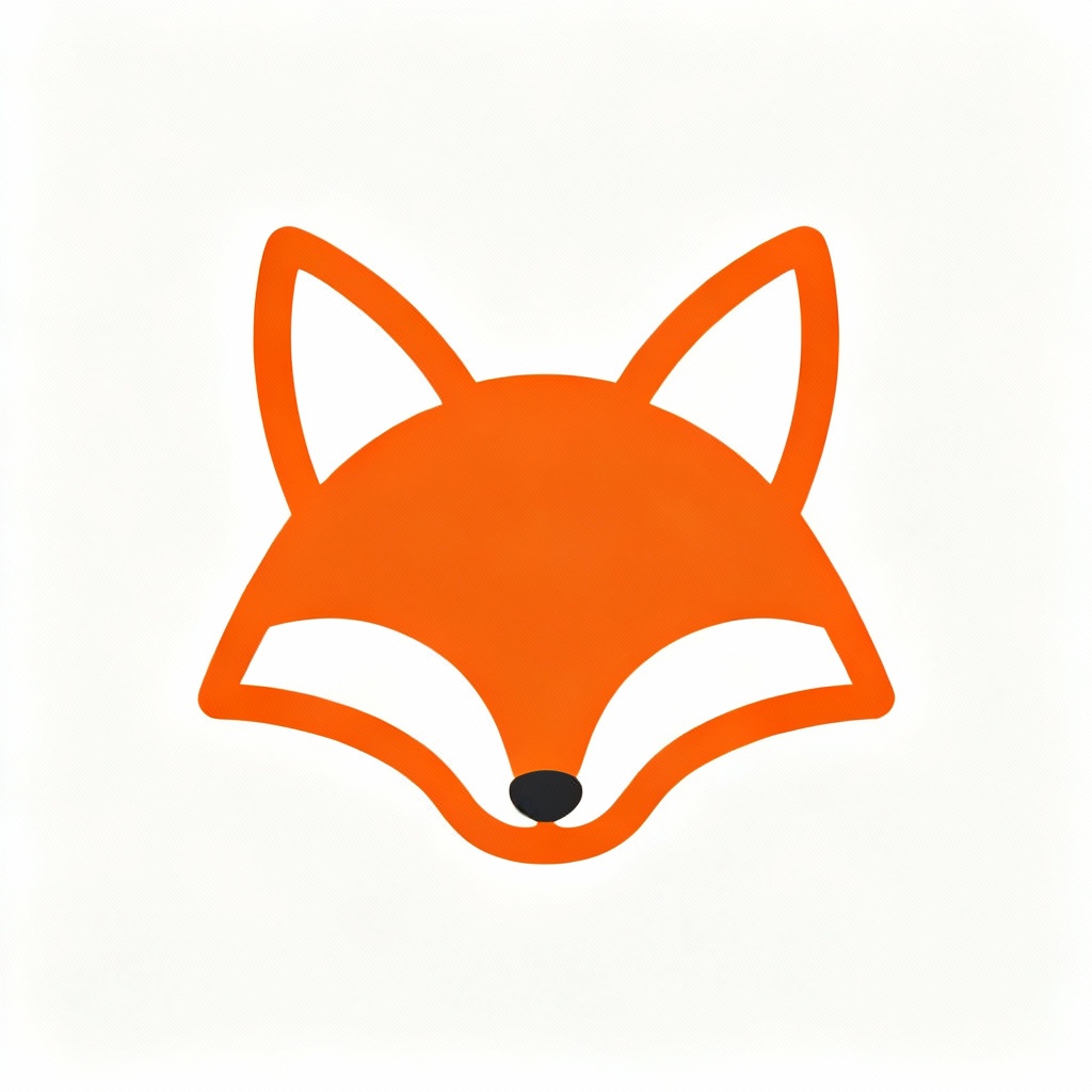 AI minimalist negative space fox icon