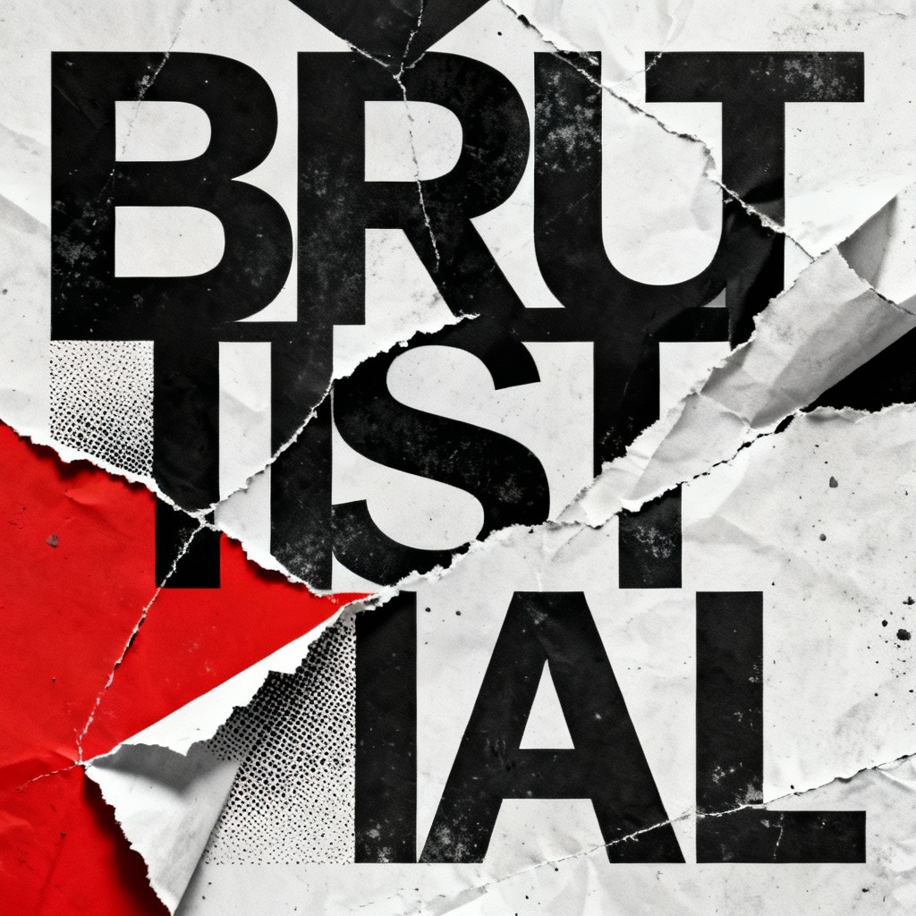 AI modern brutalist poster with bold typography