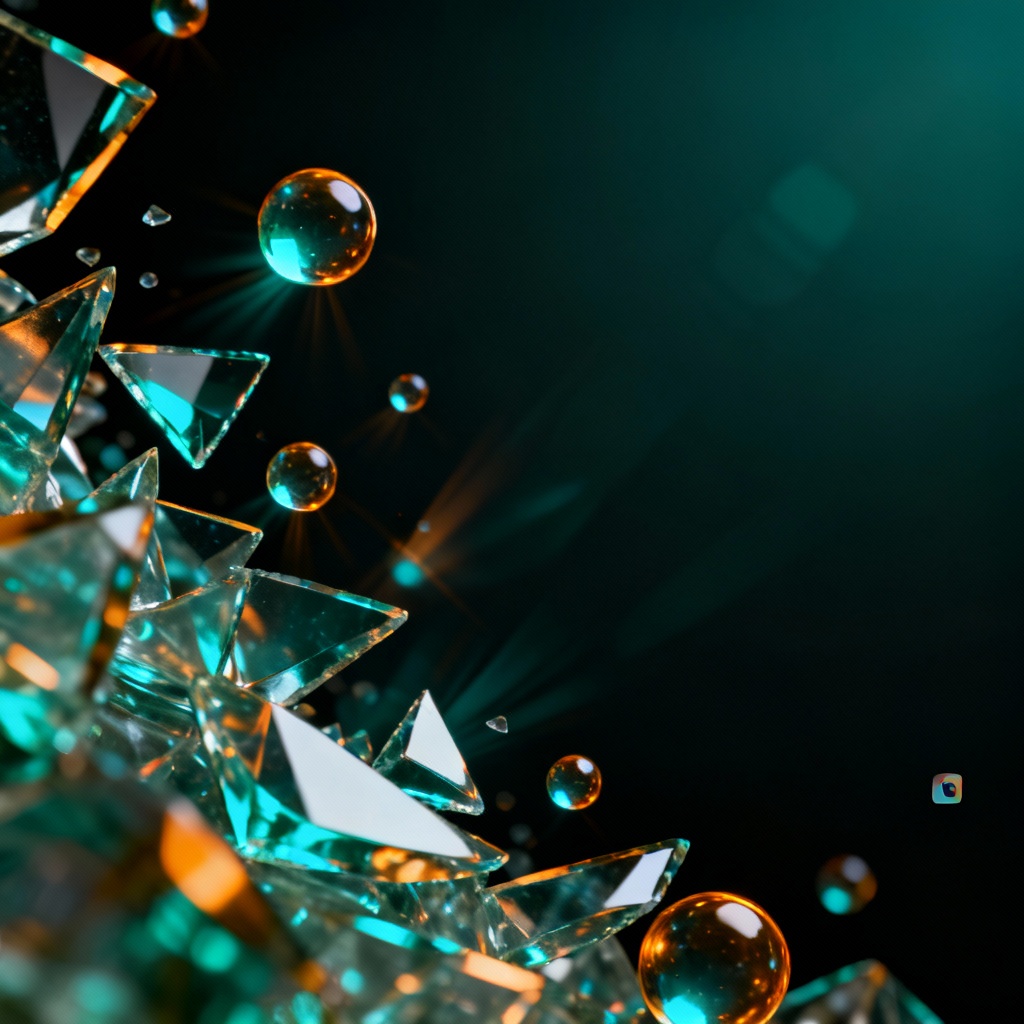 AI abstract 4K wallpaper for PC with glass shapes
