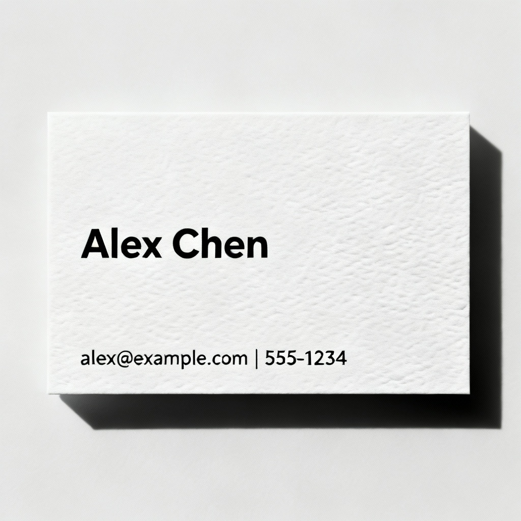 AI minimalist business card mockup with sans serif text