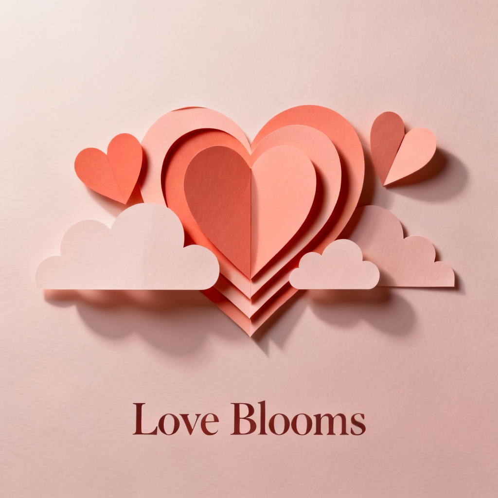 AI papercut style Valentine hearts