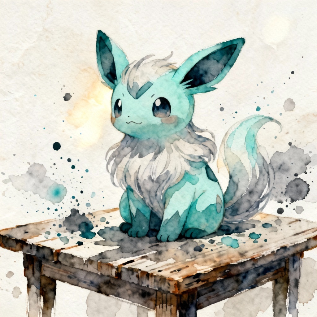 AI Ash Navi Pet watercolor illustration