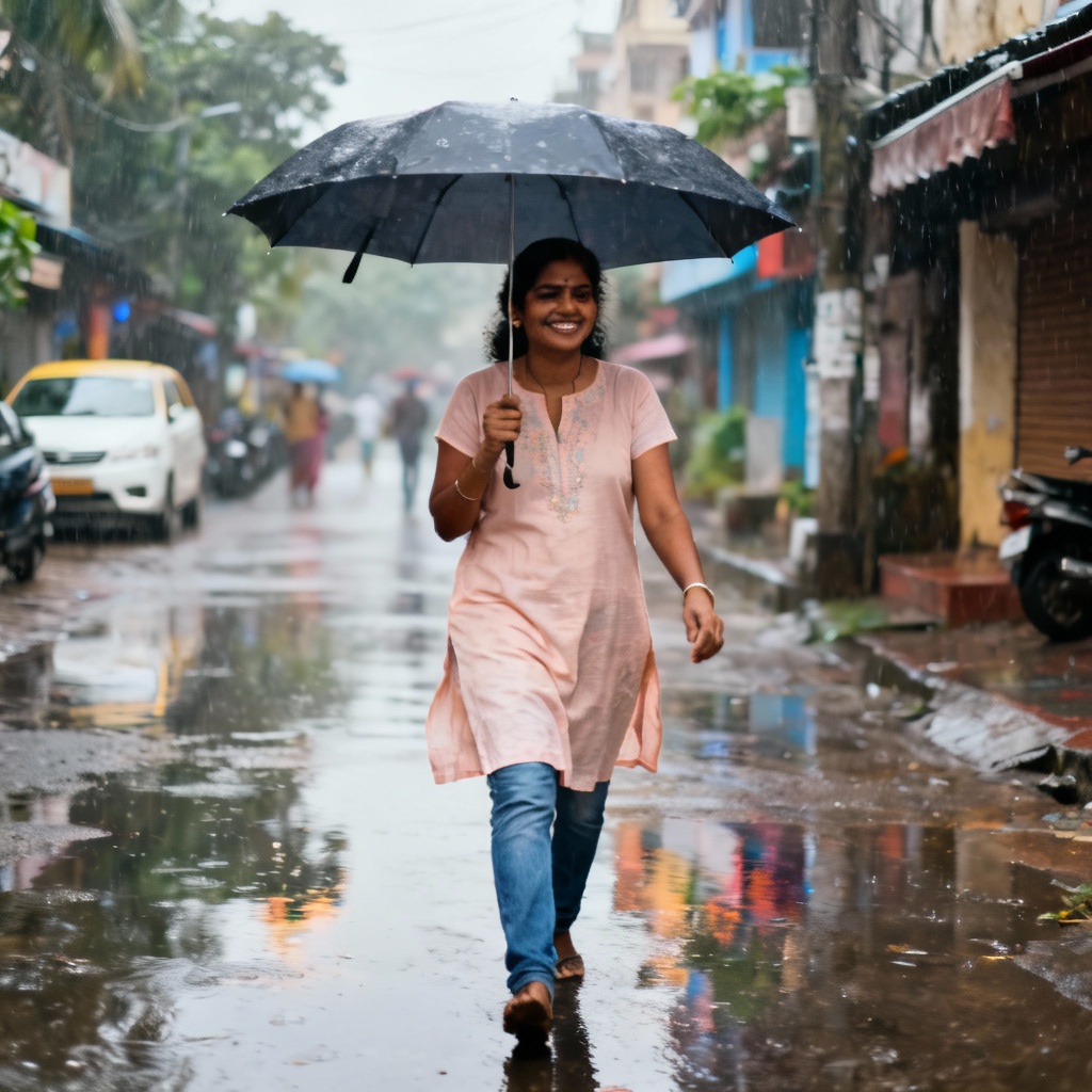 AI Tamil woman street fashion in Chennai