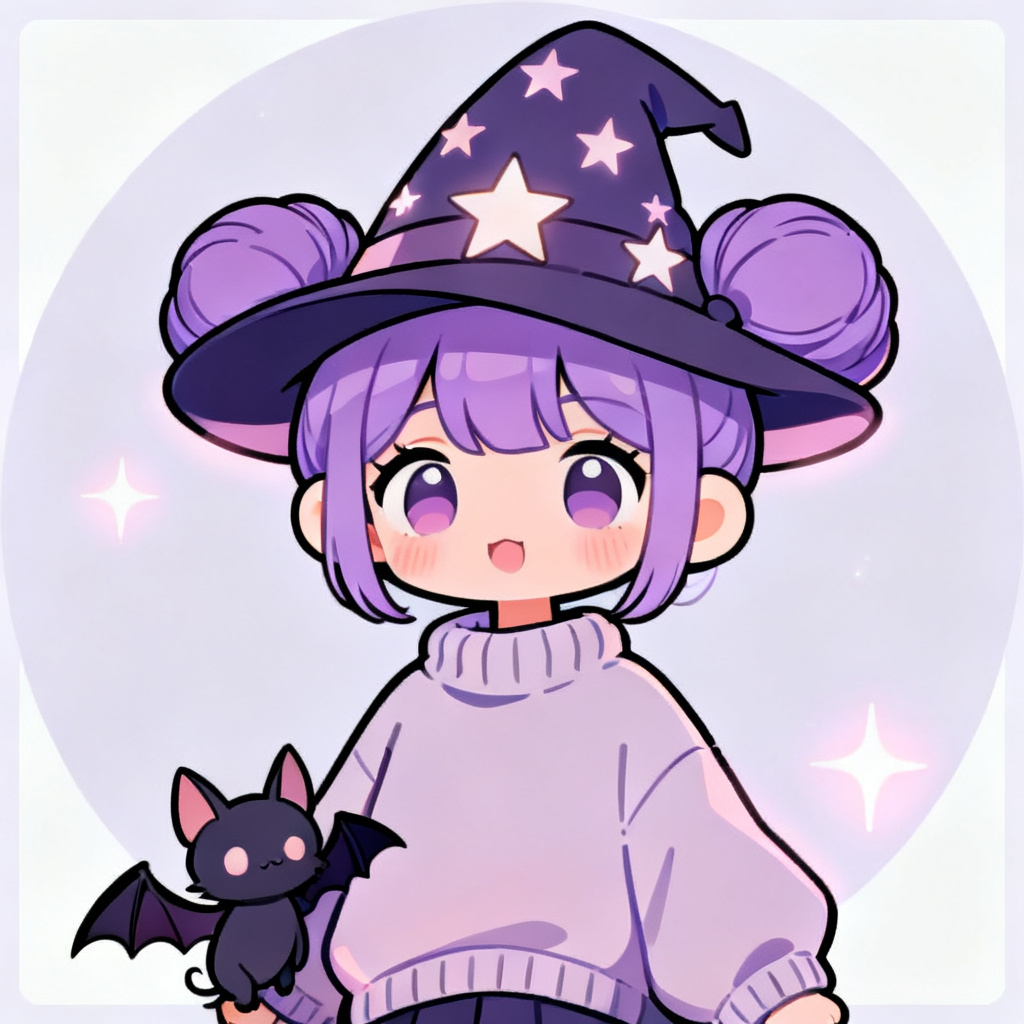 Pastel chibi witch OC avatar