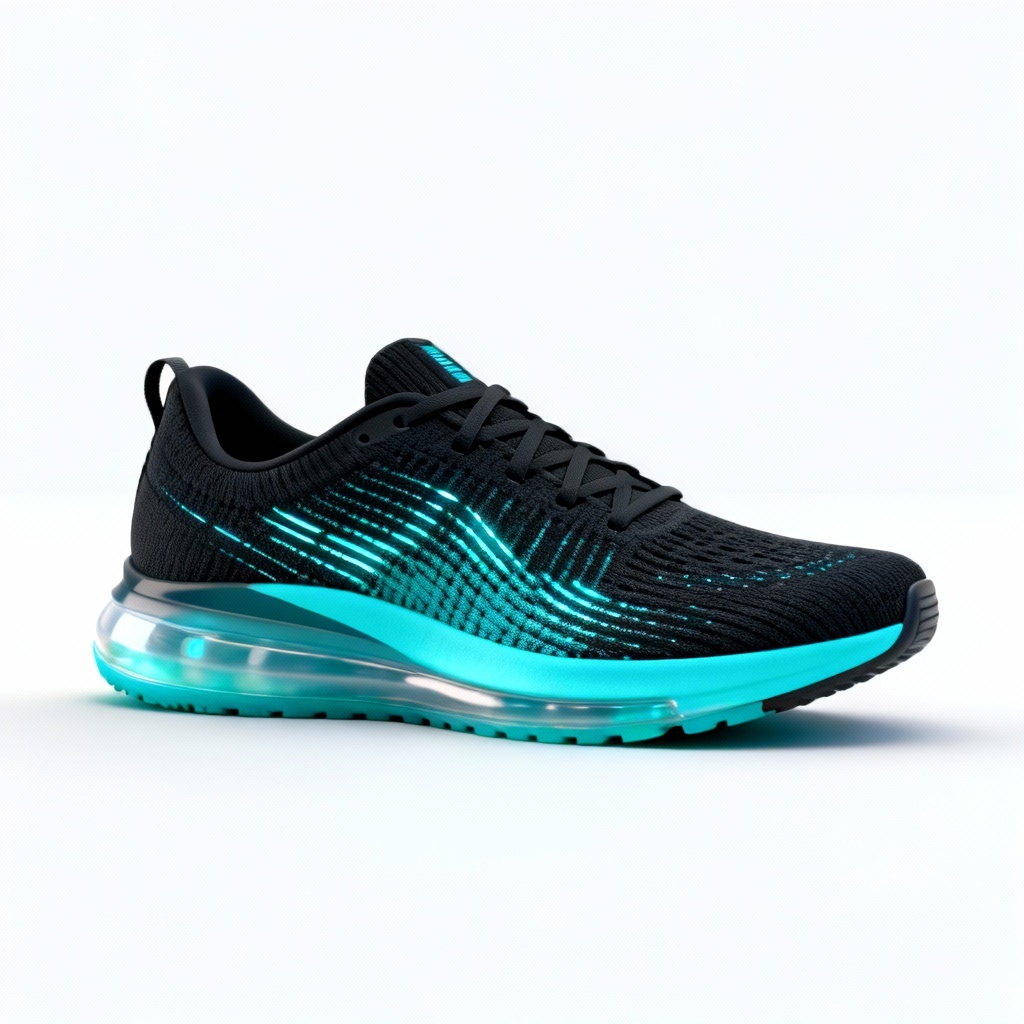 AI futuristic techwear running sneaker design