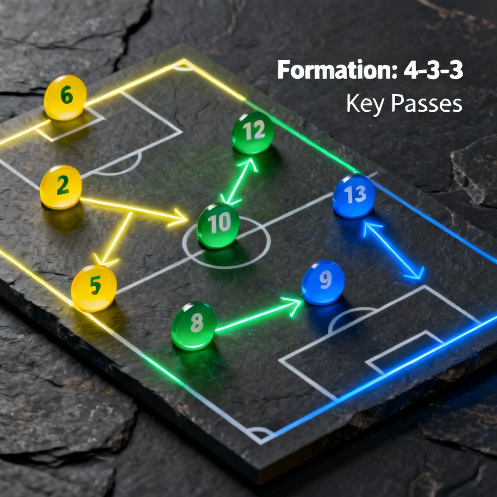 Isometric tactics board in Brazil colors with strategy arrows