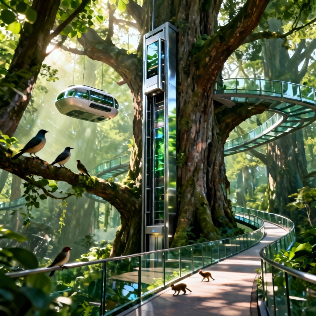 AI Biophilic Forest Canopy Metropolis