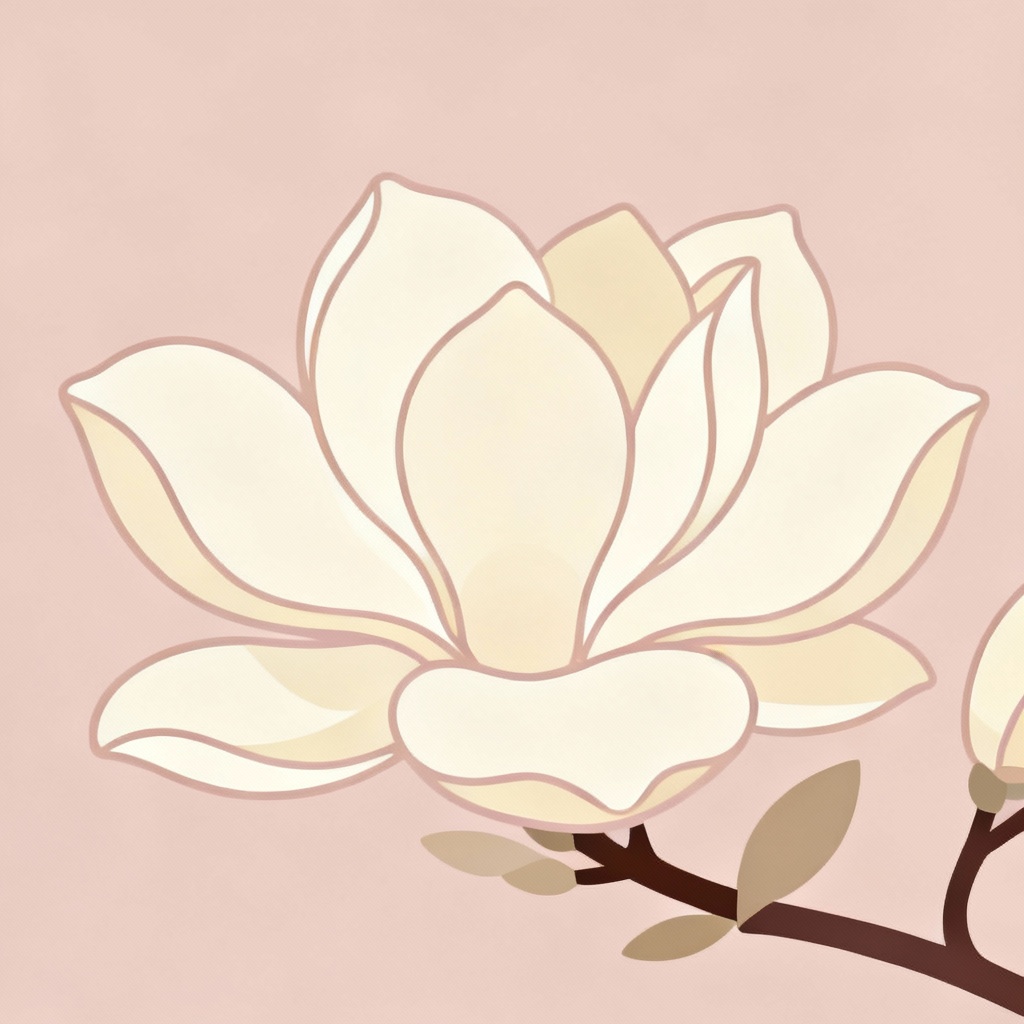 AI minimal magnolia soft petal design