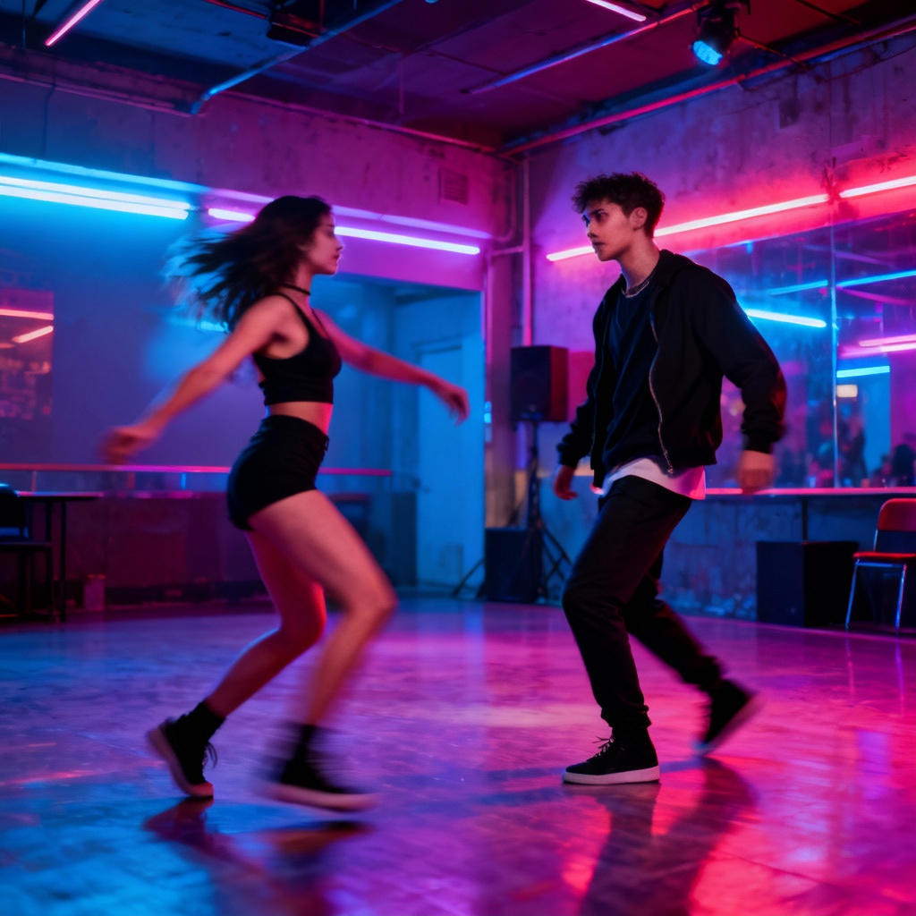 AI neon nightclub love triangle drama