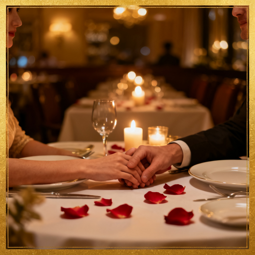 AI candlelit couple anniversary photo