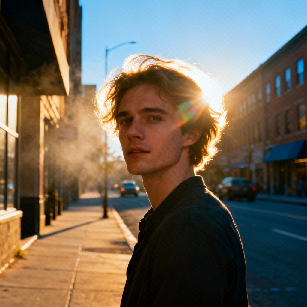 AI backlit silhouette with rim lighting