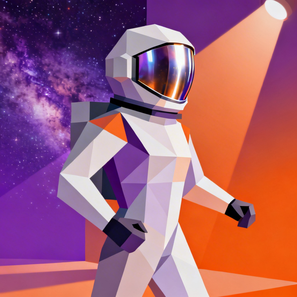 AI low poly character of a space explorer