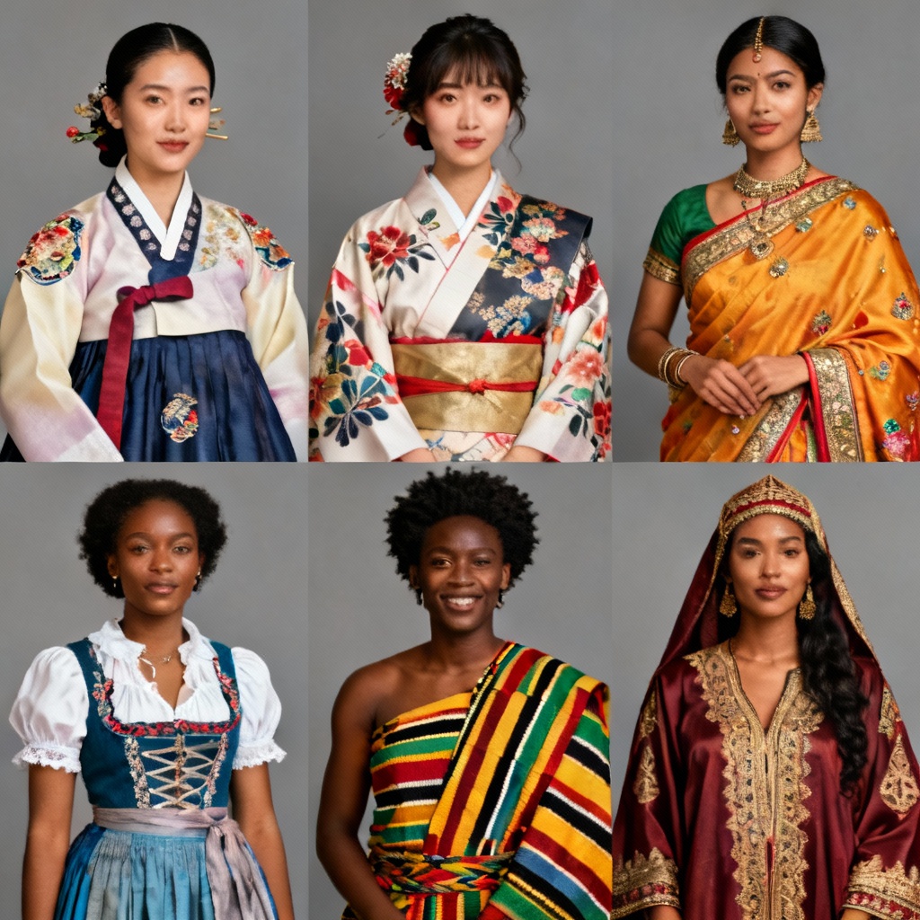 AI Traditional Outfit Generator Collage