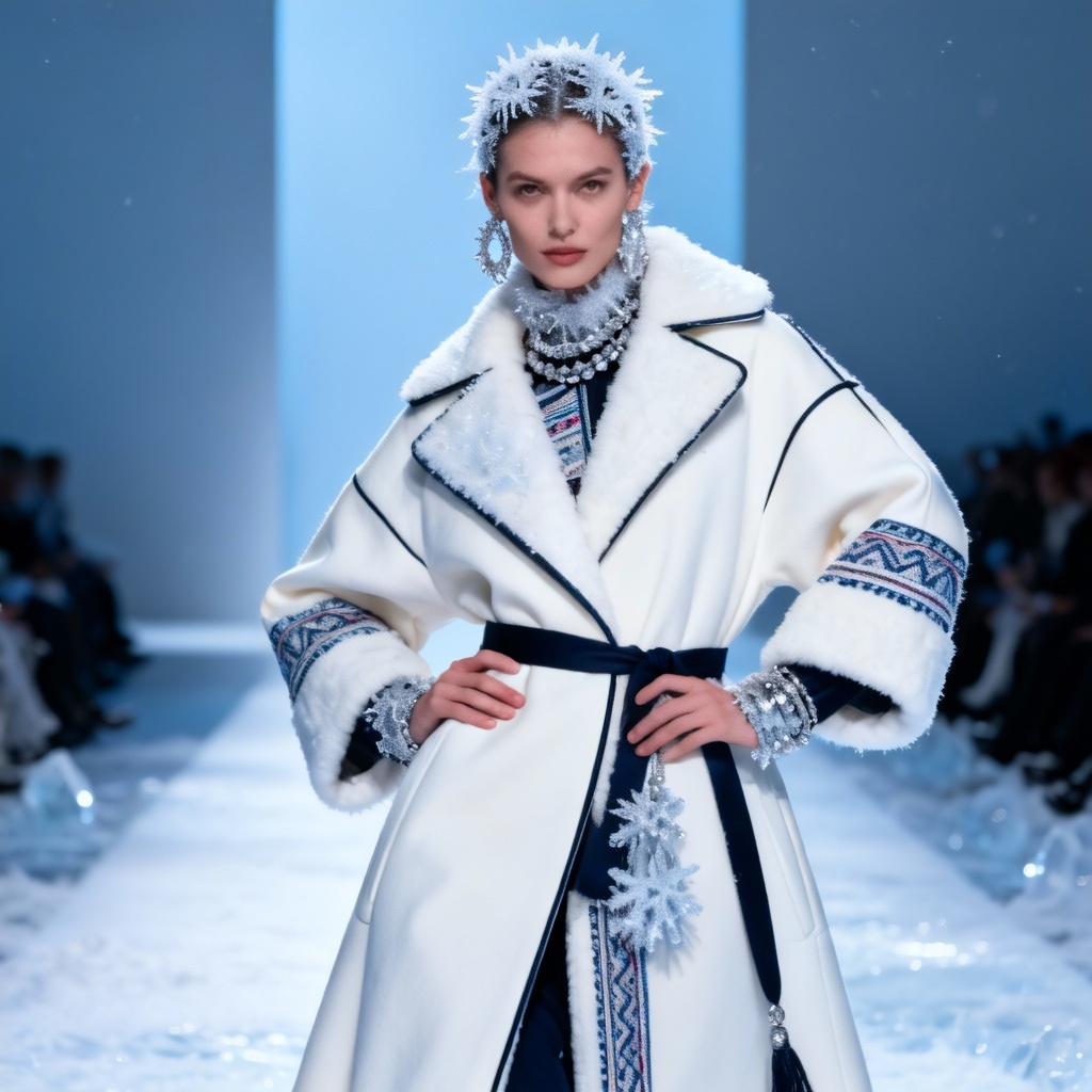 Modern fashion take on Snegurochka outfit